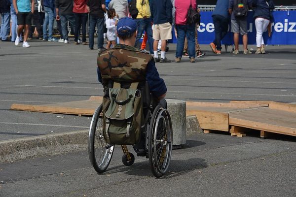 disabled man in a wheelchair